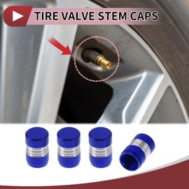 HEROFFIX 4 Pcs Leakproof Tire Valve Stem Caps 16mm Tyre Valve Dust Covers for Most Cars Truck Blue Aluminum Alloy