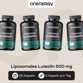 OnEnergy Liposomal Luteolin 500 mg - 60 Vegetable Capsules - Natural Flavonoid - Excellent Absorption and Effectiveness - With Added Phosphatidylcholine - Daily Support
