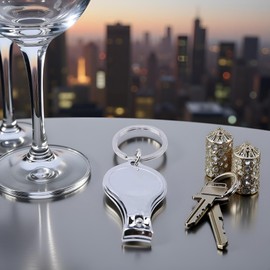 Silver Nail Clipper Multifunction Keychain Nail Clippers Bottle Opener 3 in 1 Nail Clipper Bottle Opener Key Ring Manicure Tools for Women,Round Creative