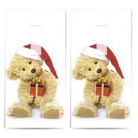 20 Individual Handkerchiefs Christmas Christmas Bear with Gift 2 Packs of 10 Individual Paper Handkerchiefs Printed as Gift