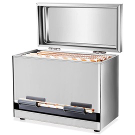 Tessco Stainless Steel Straw Dispenser Holder with Metal Lid Reusable Straw Dispenser for Restaurant Countertop Home Coffee Bar(Silver)