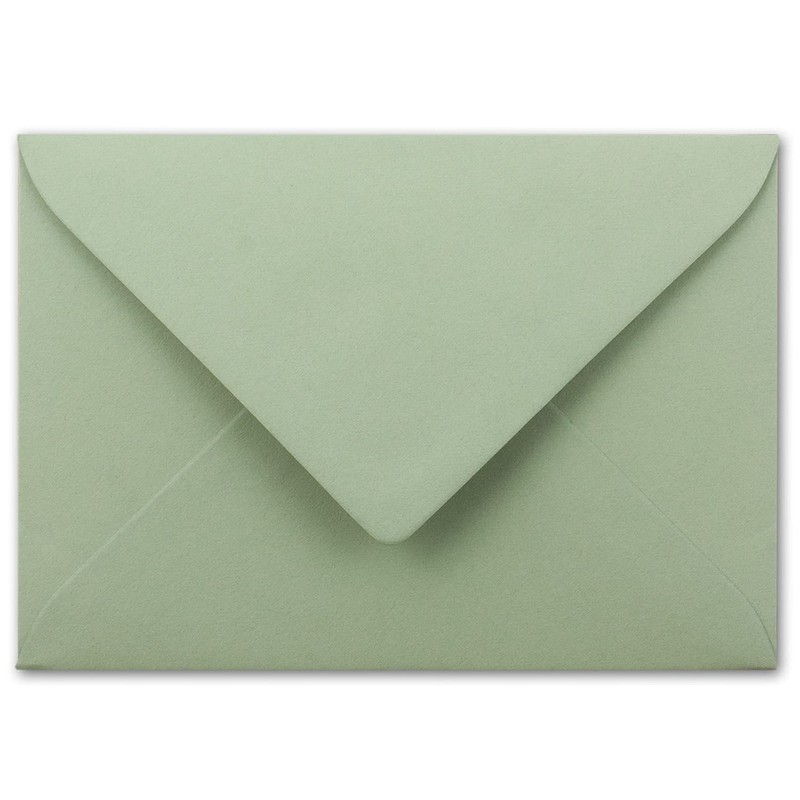 100 envelopes in eucalyptus (green) with white lining - envelopes