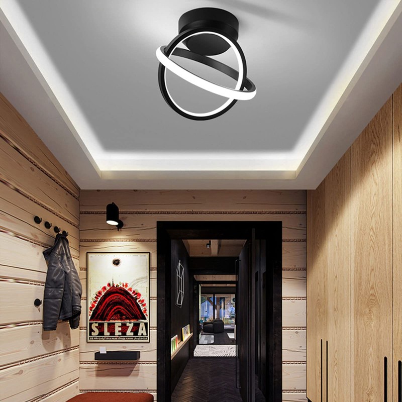 CANEOE Black Led Ceiling Light, 6000K Lighting Fixtures, Metal Creative