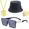 Beelittle 80s/90s Hip Hop Costume Kit Cool Rapper Outfits,Bucket Hat