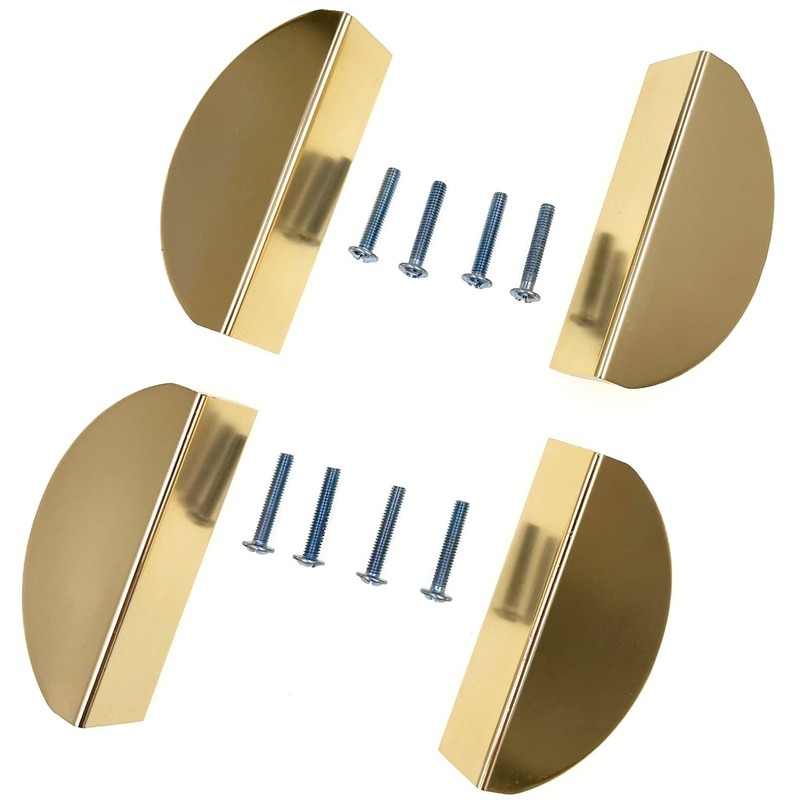XMHF 4 Pack Semicircular Cabinet Pulls, Solid Brass Hardware Knobs,