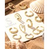 Sanfenly 12Pcs Gold Plated Toe Rings for Women Non Tarnish