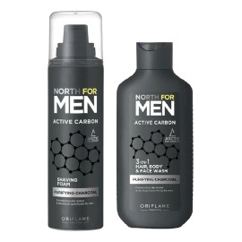 North For Men Carbon Activo Gel Shampoo Esp Afeitar Oriflame