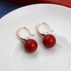 Merdia Charming Earrings Drop Simulated Pearl Hook 12MM Red Earrings