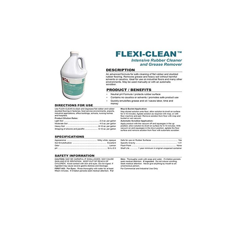 NCL Flexi-Clean Rubber Floor Cleaner 1 GAL