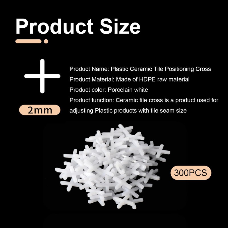 300PCS Tile Spacers,Tile spacers 2mm, Plastic Cross Tile Gasket,Tile Spacers,2mm