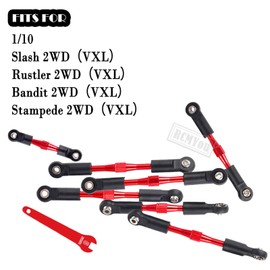RCMYou Aluminum Turnbuckles Camber Links Upgrades Part for 1/10 Slash 2WD/Stampede 2WD/Rustler 2WD/Bandit 2WD, Alloy Turnbuckles Camber Links Hops Up,Red