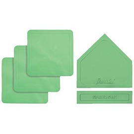 Franklin Sports Kickball + Baseball Base Set - Baseball + Kickball Bases, Home Plate and Pitchers Rubber - Portable Glow in the Dark Throw Down Bases