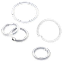 Melimarry 18 Gauge Anti-Allergy Unisex Plastic Hoop Ear Retainers, Clear Nose Rings, With Buckle, For Sensitive Ears & Skin, Plastic, no gemstone