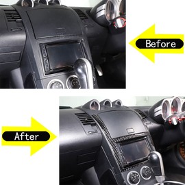 METYOUCAR For Nissan 350Z 2003-2006 Soft Carbon Fiber Car Center Console Navigation Screen Frame Decoration Sticker Trim, Interior Accessories