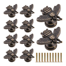 WSDMAVIS 10Pcs Stylish Metal Bee Shaped Knobs Vintage Knobs for Cabinets Funky Drawer Pulls and Knobs for Dressers Drawers Wardrobes a Unique Furniture Makeover