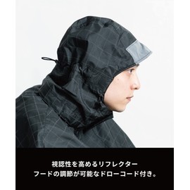 KiU 2023 Bicycle Glowing Reflective Print Storage Bag for Heavy Rain, Bicycle Poncho Type.A Visible Crack, Black K203-270