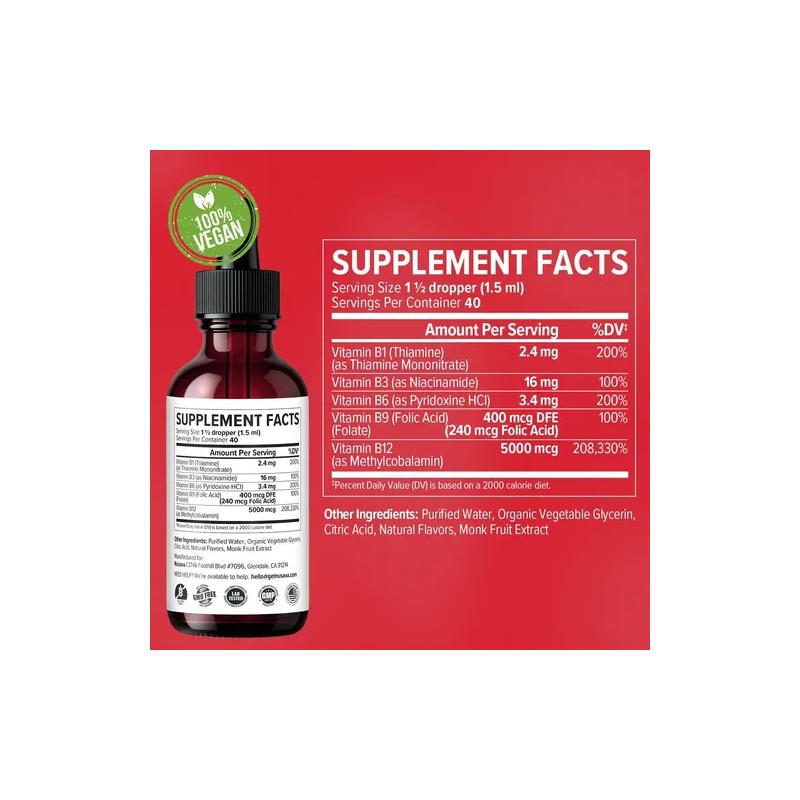 Nusava Complejo De Vitamina B12 Liquido Hecho En Usa