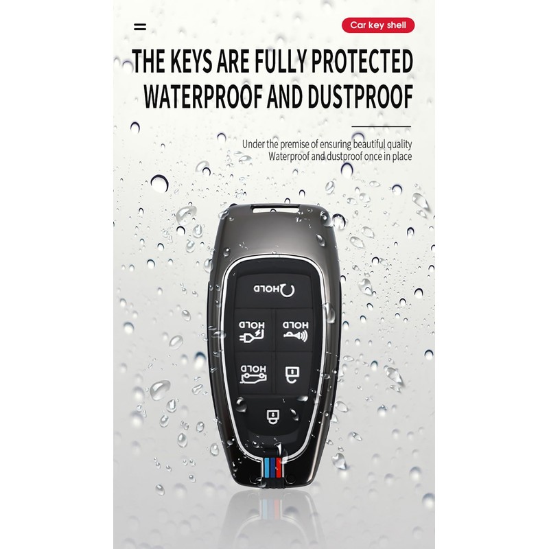 HIBEYO 6 Button Key Fob Cover for Hyundai Sonata 2020