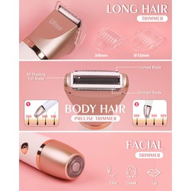 Ufree Electric Shaver Razors for Women Pubic Hair, Bikini Trimmer for Face and Body Hair, Wet & Dry Use Groomer, Hair Trimmer, Birthday Gifts for Women, Gold