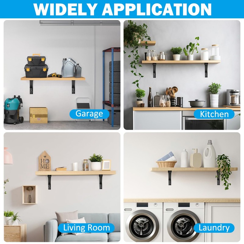 18inch Floating Shelf Bracket,Garage Heavy Duty Folding Shelf Brackets,Wall Mounted