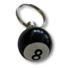 KUSTOM66 Keyring 8 Ball Black, black, Classic