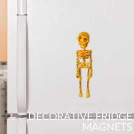 3D Printed Skeleton Refrigerator Magnets - 2Pack Decorative Skull Fridge & Locker Magnets for Kitchen, Office, and Garage