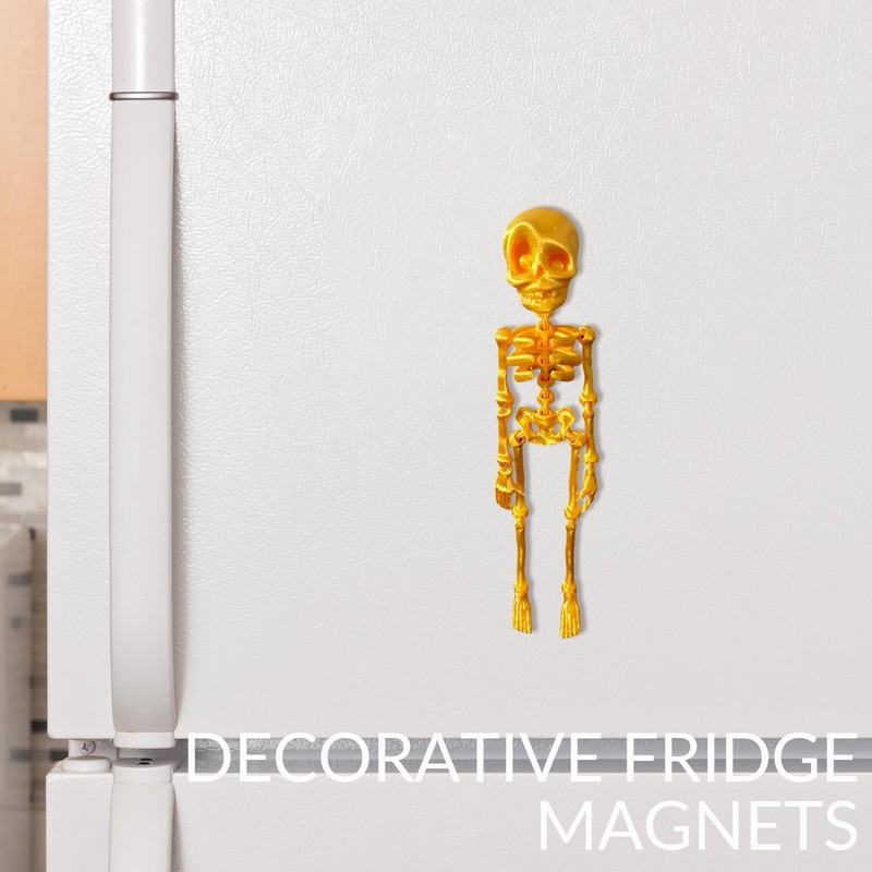 3D Printed Skeleton Refrigerator Magnets - 2Pack Decorative Skull Fridge