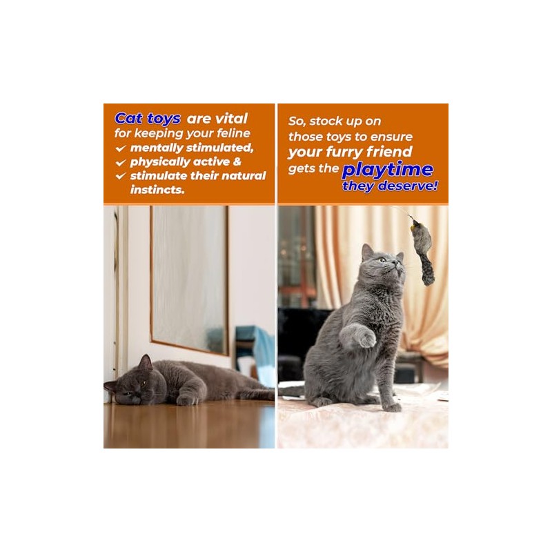 Kats'N Us Sparkle Ball Tuff Kitty Puffs & Gray Mouse