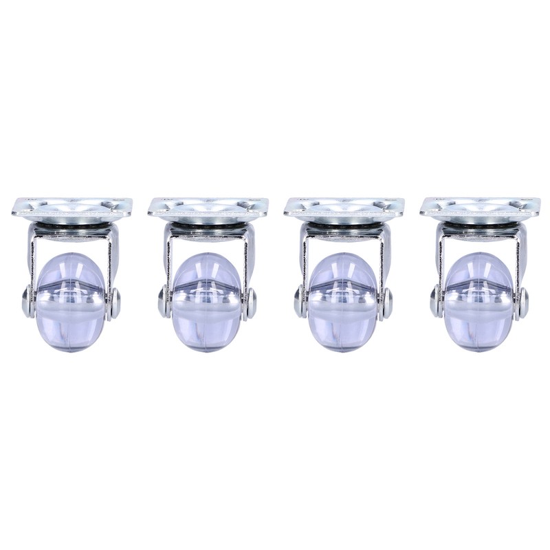 4 Pcs Swivel Caster Heavy Duty Stainless Steel Transparent PU