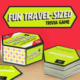 Ginger Fox Where On Earth Trivia Card Games for Ages 8+ | Easy-To-Play For Family Parties and Gatherings | Answer Travel Quiz Questions & Locate Destination On The Map For Extra Points | Travel Size