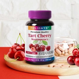 Holidays 홀리데이즈 몽모랑시 타트체리 120정 1병 (4개월분) Holidays Montmorency Tart Cherry 120 Tablets 1 Bottle (4 Months Supply)