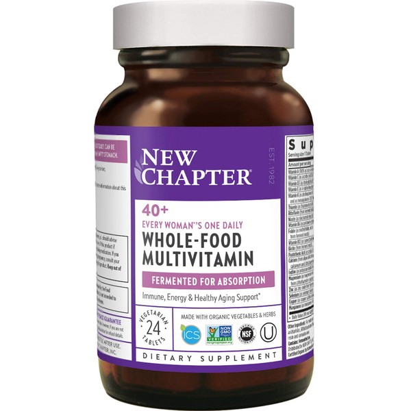 New Chapter Women's Multivitamin, Every Woman's One Daily 40+, Fermented with Probiotics + Vitamin D3 + B Vitamins + Organic Non-GMO Ingredients - 24 Count