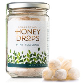 Gourmanity Honey Drops Mint Candy, Cooling Mint Flavored Liquid Honey, Soothes your Palate, Ideal Hostess or Holiday Gift, Made in Provence, France, 7oz