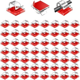60PCS Light Clips for Outdoor Indoor Use, Self Adhesive Cable Hooks for String Lights, Fairy Lights, and Decorations, Wire Management Clips for Home, Roof, Wall, Party & Holiday Decor