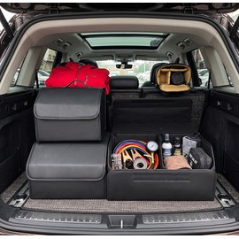 PU Leather Car Trunk Organizer – Collapsible Storage Box for Keeping Auto Accessories Neat and Organized