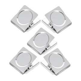FUNOMOCYA 5pcs Stainless Steel Magnetic Clips Sturdy Metal Chip Clips for Whiteboard Fridge Classroom Organization Versatile and User Friendly Design for Home and Office