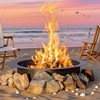 36-Inch Smokeless Fire Pit Ring, Easy 8-Piece Iron Sheet Assembly,