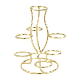 NBEADS Crystal Ball Holders, 7 Eggs Display Stand Light Gold Iron Multi-Sphere Display Holder for Crystal Ball Sphere Globe Home Office Decor Ornament, Hole: 1.3Inch, 4.6×5.1×5.5 Inch