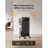 PELONIS Champagne Oil Filled Radiator Heater with Remote and Thermostat,