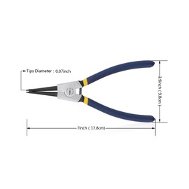 WISEPRO Circlip Pliers Internal Heavy Duty Snap Ring Pliers with Straight Jaw for Ring Removing and Retaining 7 Inch