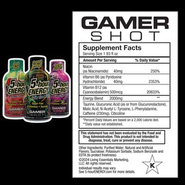 5-Hour Energy Gamer Shots Variety Pack, 30 Count (1.93 fl oz) - Extra Strength Apple Bash, Rocket Raspberry, Pineapple Charge Flavors