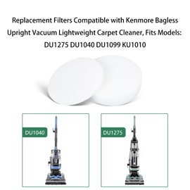 Ymimi Replacement Filters Compatible with Kenmore DU1275 DU1040 DU1099 KU1010 Bagless Upright Vacuum Lightweight Carpet Cleaner (4 Foam filter,4 Felt filter)