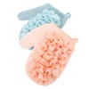 Gatuida 2pcs Double Sided Loofah Sponge Exfoliating Mitt Shower Scrubber
