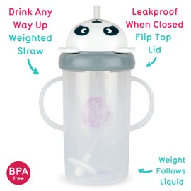 TUM TUM Tippy Up Free Flow Sippy Cup (No Valve), Sippy Cup for Toddlers, 200ml, BPA Free (Pip Panda 300ml)