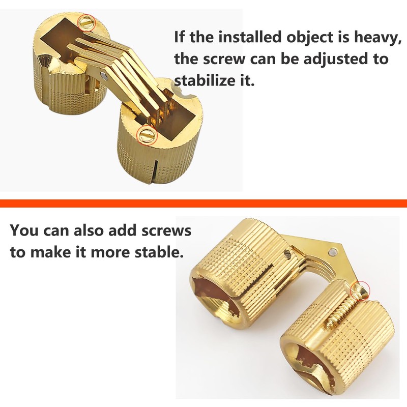 Qrity Pack of 3 Concealed Copper Hinge, Barrel Hinge Invisible,