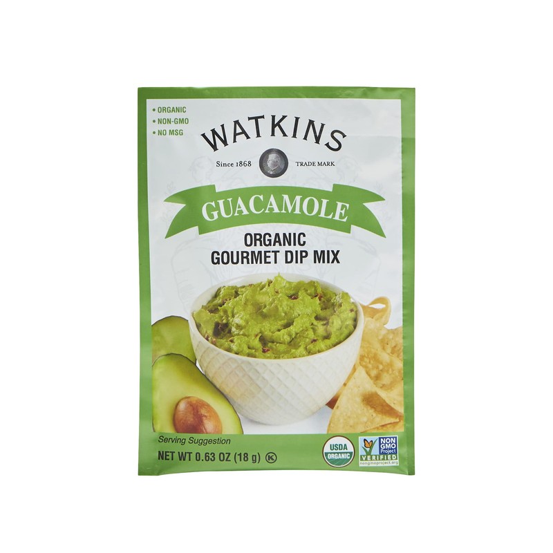 Watkins Organic Gourmet Dip Mix, Guacamole, 0.63 Ounce (Pack of