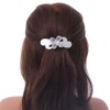 Light Silver/Light Grey Acrylic Crystal '3D Flower' Barrette Hair Clip