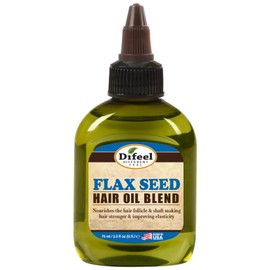 Difeel Aceite para el cabello natural premium - Aceite para el cabello con semilla de lino 2.5 oz. - Tratamiento de aceite capilar fortalecedor e...  