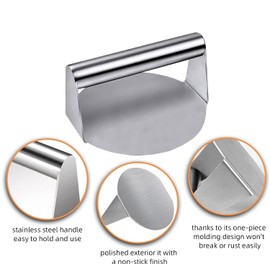 Mallez Smash Burger Press, 5.5 in 304 Stainless Steel Burger Cookie Presses, Heavy Duty Smasher for Flat Top Griddle Grill Cooking Steak Paninis Flatbreads BBQ Sandwich