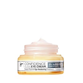 MIt Cosmetics Confidence in an Eye Cream, Crema Contorno de Ojos Reduce Ojeras, Antiaging, Patas de Gallo, Falta de Firmeza y Sequedad, Hidratación, 2% de Super Péptidos, 15 ml